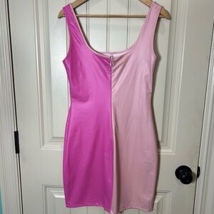 By Egreis Women’s Faux Leather Mini Dress Sleeveless Pink Size Medium